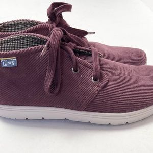 LEMS Unisex Space Kelly Corduroy Burgundy Chukka Boots Men’s 7/Women’s 8.5